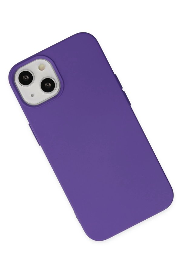 İphone 14 Plus Kılıf Nano İçi̇ Kadi̇fe Si̇li̇kon - Mor - Dropx8399-7748