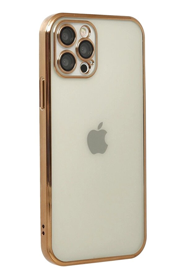 İphone 12 Pro Kılıf Lensli̇ Si̇li̇kon - Gold - Dropx3830-6656