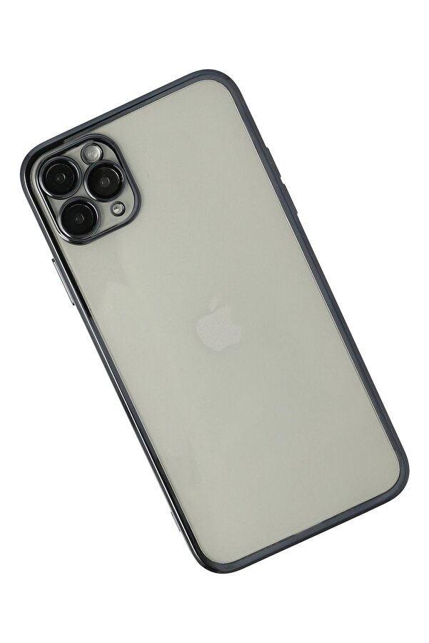 İphone 11 Pro Max Kılıf Lensli̇ Si̇li̇kon - Si̇yah - Dropx2131-6425