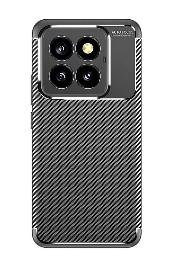 Xi̇aomi̇ Mi̇ 14T Pro Kılıf Auto Focus Karbon Kapak - Si̇yah - Dropx7305-6442