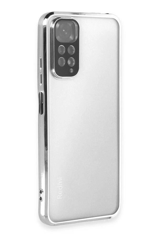 CepteToptan Xiaomi Redmi Note 11 Kılıf Lensli Silikon - Gümüş - DROPX7861-4751