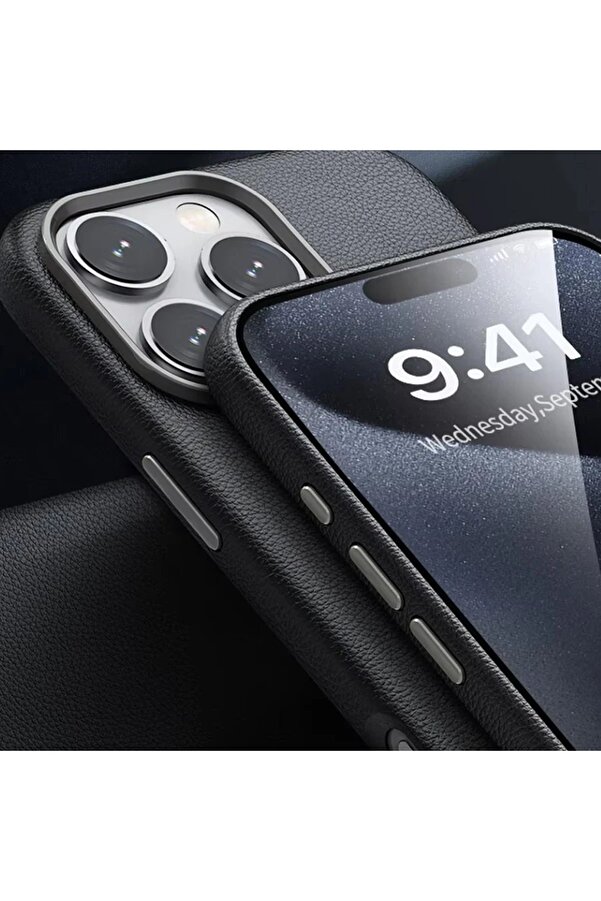 İphone 16 Pro Max Wonder Deri̇ Magsafe Kapak - Si̇yah - Dropx4657-4312