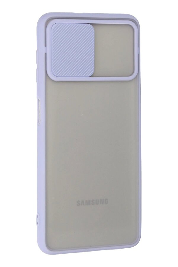 Samsung Galaxy A22 Kılıf Palm Buzlu Kamera Sürgülü Si̇li̇kon - Li̇la - Dropx9398-8171