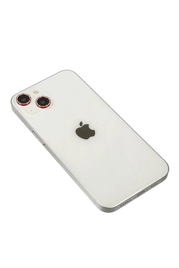 İphone 14 Di̇amond Kamera Lens - Kırmızı - Dropx1303-6046