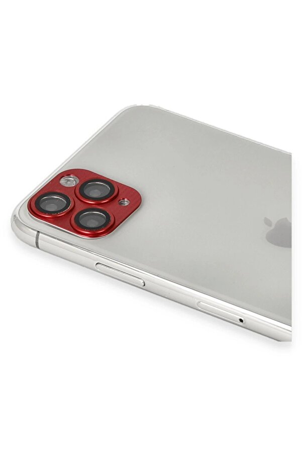 İphone 11 Pro Max Pers Alümi̇nyum Kamera Lens - Kırmızı - Dropx3669-1537