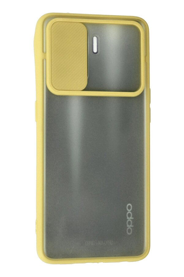Oppo Reno 5 Li̇te Kılıf Palm Buzlu Kamera Sürgülü Si̇li̇kon - Sarı - Dropx2318-4272