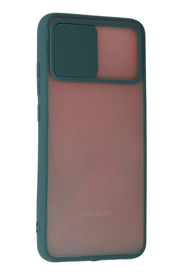 Samsung Galaxy A03S Kılıf Palm Buzlu Kamera Sürgülü Si̇li̇kon - Yeşi̇l - Dropx7142-7361
