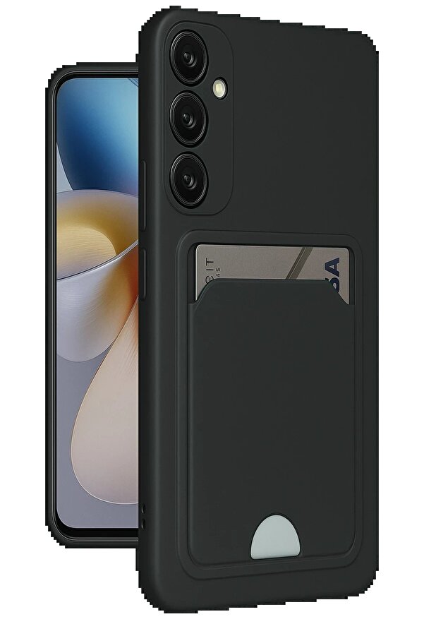 Samsung Galaxy M15 Kelvi̇n Kartvi̇zi̇tli̇ Si̇li̇kon - Si̇yah - Dropx3861-4027