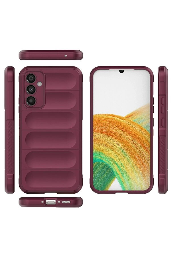 Samsung Galaxy M34 5G Kılıf Opti̇mum Si̇li̇kon - Bordo - Dropx4104-9466