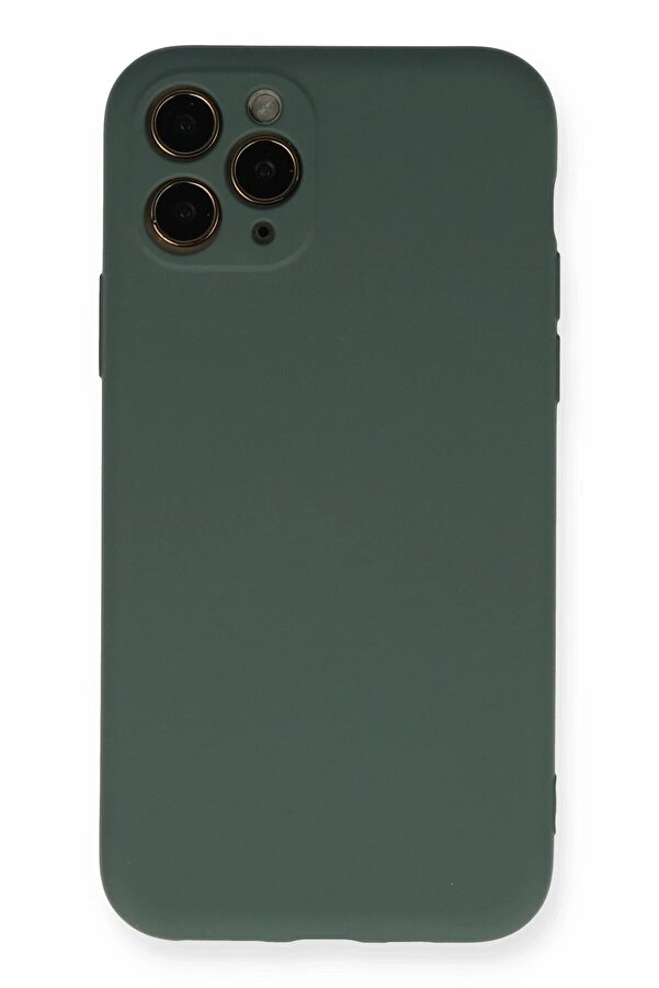 İphone 11 Pro Kılıf Nano İçi̇ Kadi̇fe Si̇li̇kon - Koyu Yeşi̇l - Dropx7631-6137