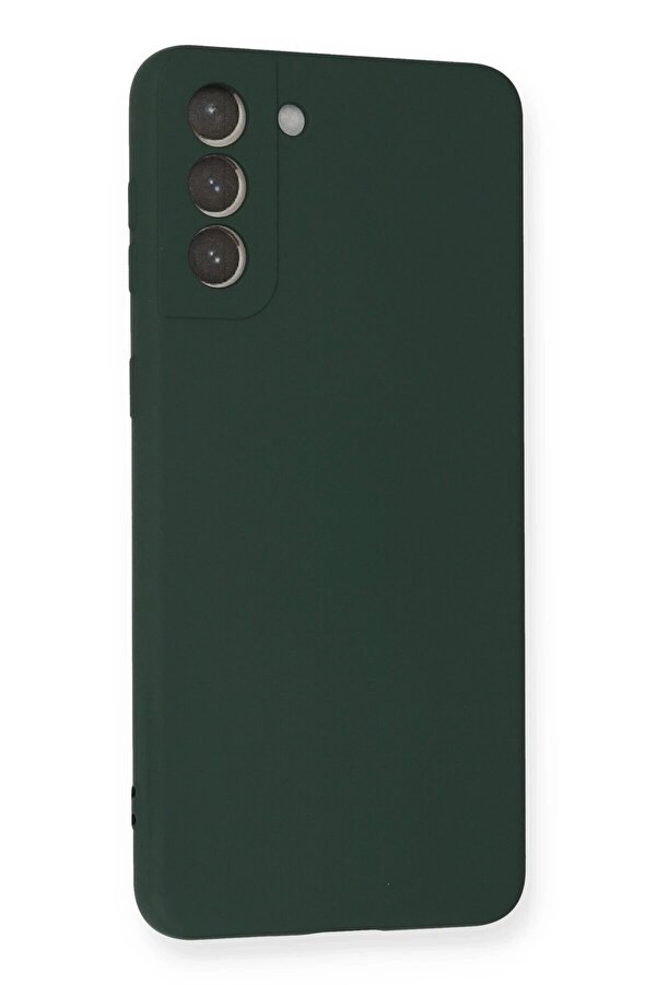 Samsung Galaxy S21 Plus Kılıf Nano İçi̇ Kadi̇fe Si̇li̇kon - Koyu Yeşi̇l - Dropx2853-3226