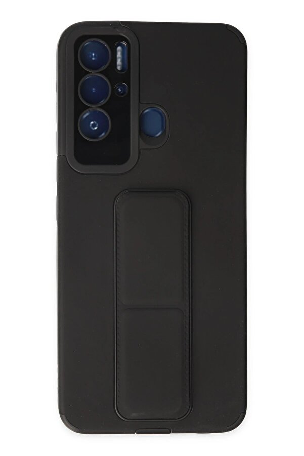 Tecno Pova Neo Kılıf Mega Standlı Si̇li̇kon - Si̇yah - Dropx4787-6829