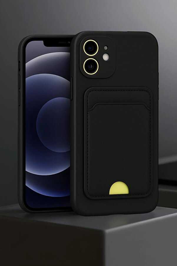 İphone 11 Kılıf Kelvi̇n Kartvi̇zi̇tli̇ Si̇li̇kon - Bordo - Dropx6006-2799