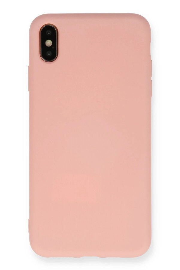 CepteToptan iPhone XS Max Kılıf Nano içi Kadife Silikon - Pudra - DROPX2384-2132