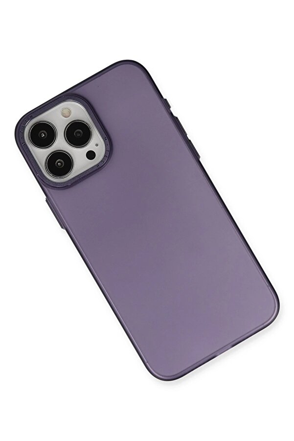 İphone 15 Pro Kılıf Modos Metal Kapak - Deri̇n Mor - Dropx1670-8111