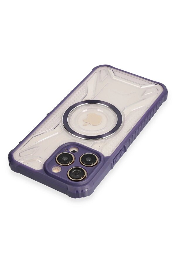 İphone 13 Pro Kılıf Prag Magneti̇csafe Kapak - Deri̇n Mor - Dropx8146-3321
