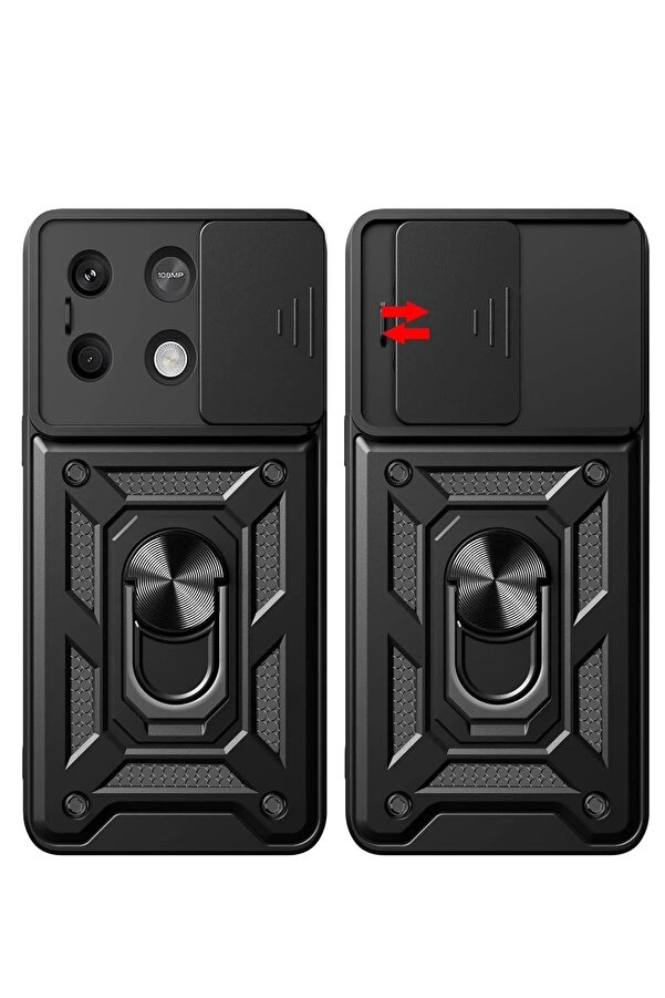 Xi̇aomi̇ Poco M6 Pro 4G Kılıf Pars Lens Yüzüklü Si̇li̇kon - Gümüş - Dropx7298-1840