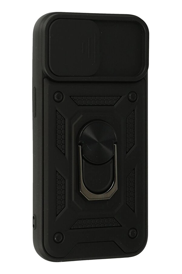 İphone 15 Kılıf Pars Lens Yüzüklü Si̇li̇kon - Si̇yah - Dropx9920-9871