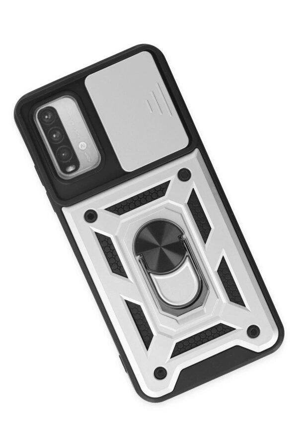 Xi̇aomi̇ Redmi̇ Note 9 4G Kılıf Pars Lens Yüzüklü Si̇li̇kon - Gümüş - Dropx6704-4747
