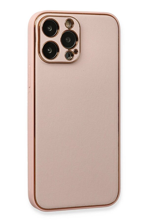 İphone 13 Pro Kılıf Coco Deri̇ Si̇li̇kon Kapak - Pembe - Dropx7764-4820