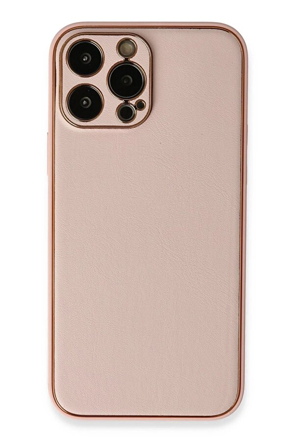 İphone 13 Pro Kılıf Coco Deri̇ Si̇li̇kon Kapak - Pembe - Dropx7764-4820