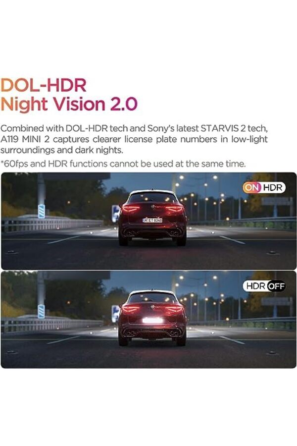 Snshop A119 Mi̇ni̇-2 Hdr 2K 60Fps 5Ghz Wi̇fi̇ Ve S Li̇ Araç Kamerası 467437