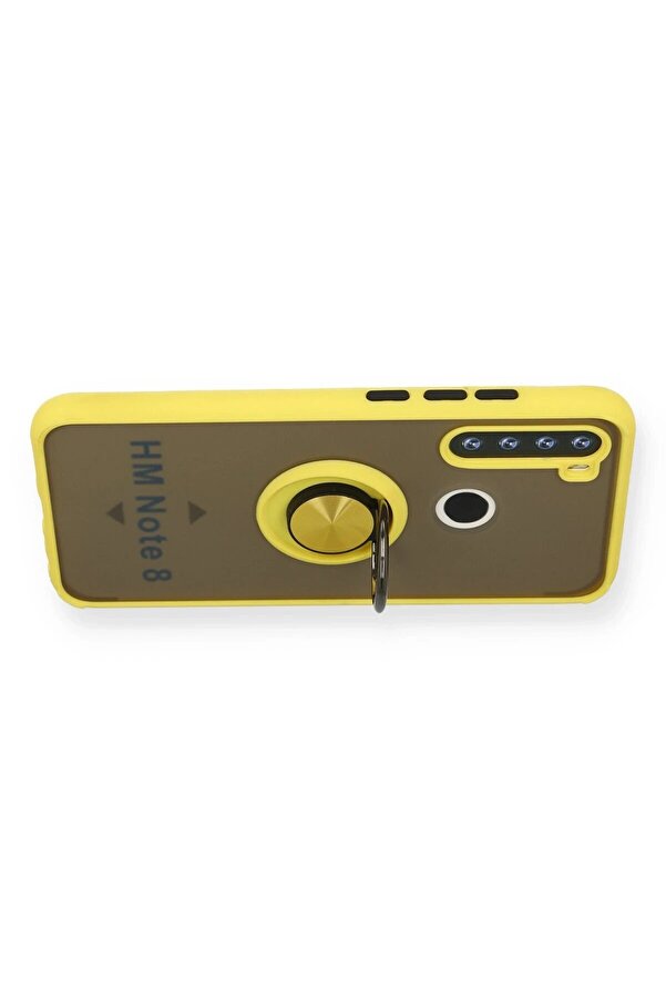 Xi̇aomi̇ Redmi̇ Note 8 Kılıf Montreal Yüzüklü Si̇li̇kon Kapak - Sarı - Dropx1733-5178