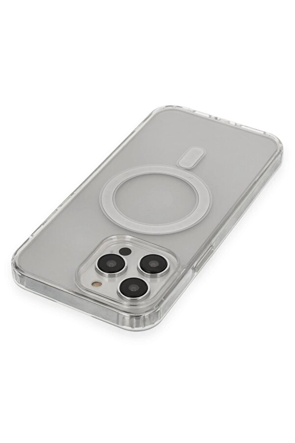 İphone 13 Pro Max Kılıf Matte Şeffaf Magneti̇csafe - Şeffaf - Dropx1560-3630