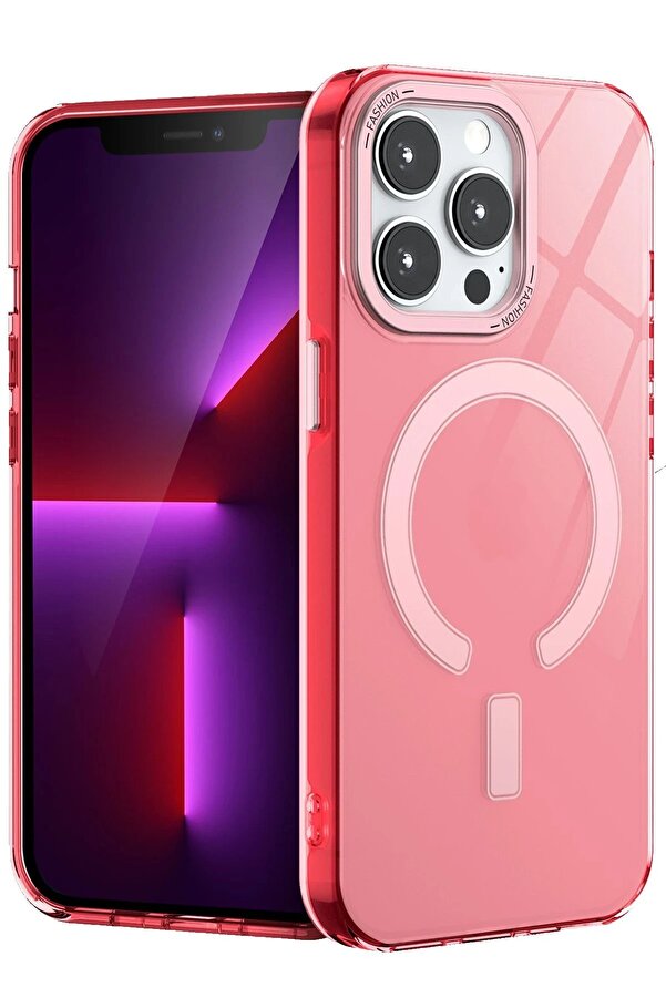 İphone 14 Pro Kılıf Troy Magsafe Kapak - Pembe - Dropx6550-2309