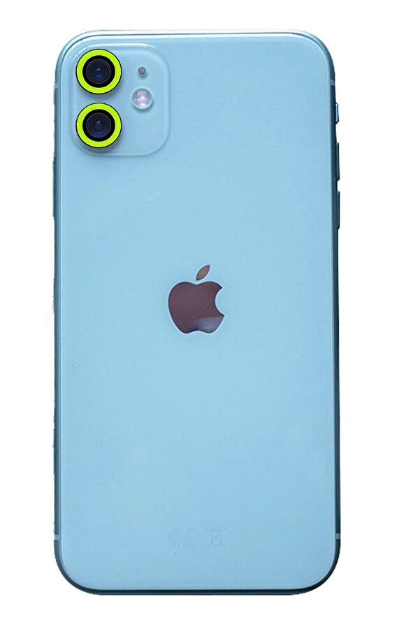 İphone 11 Uyumlu Neon Fosforlu Kamera Lens - Yeşi̇l - Dropx2546-2587