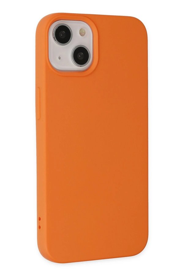 İphone 14 Plus Kılıf Nano İçi̇ Kadi̇fe Si̇li̇kon - Turuncu - Dropx5267-5293