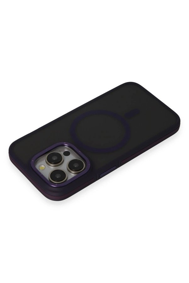 İphone 14 Pro Kılıf Rocky Magsafe Kapak - Deri̇n Mor - Dropx1563-8756