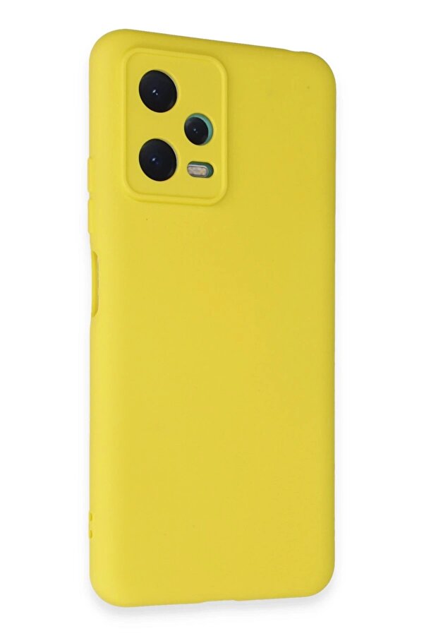 Xi̇aomi̇ Redmi̇ Note 12 5G Kılıf Nano İçi̇ Kadi̇fe Si̇li̇kon - Sarı - Dropx7158-7136