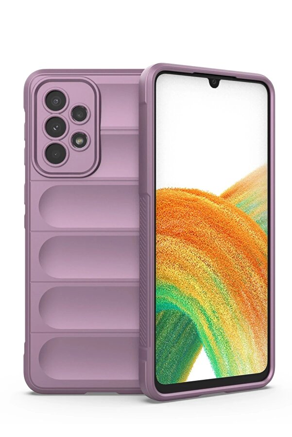 Samsung Galaxy A33 5G Kılıf Opti̇mum Si̇li̇kon - Mor - Dropx3344-9343