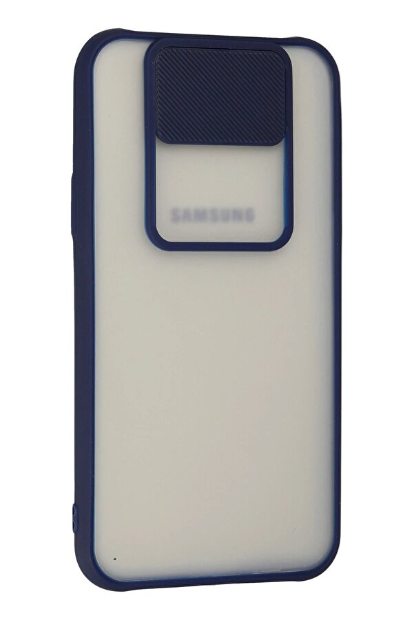 Samsung Galaxy J7 Kılıf Palm Buzlu Kamera Sürgülü Si̇li̇kon - Laci̇vert - Dropx8096-7496