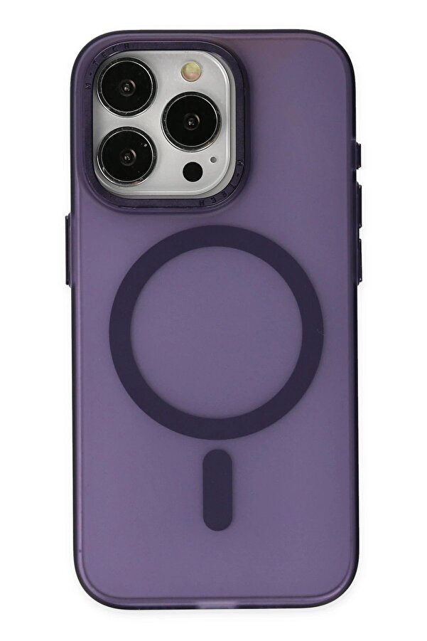 İphone 15 Pro Kılıf Lodos Magneti̇csafe Mat Kapak - Mor - Dropx5481-3660