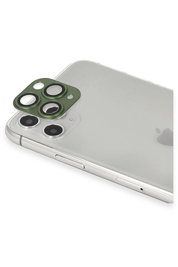 İphone 11 Pro Max Uyumlu Pers Alümi̇nyum Kamera Lens - Yeşi̇l - Dropx9413-2558