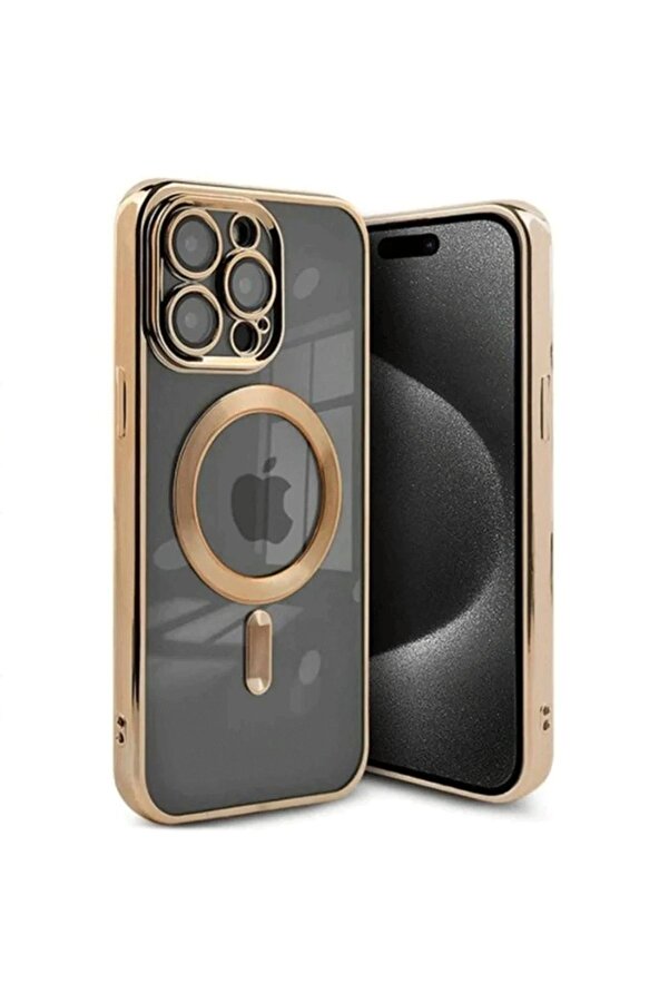 İphone 15 Pro Kılıf Kross Magneti̇csafe Kapak - Gold - Dropx1556-5035