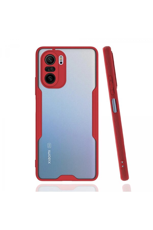 CepteToptan Xiaomi Poco F3 Kılıf Platin Silikon - Kırmızı - DROPX4512-2310