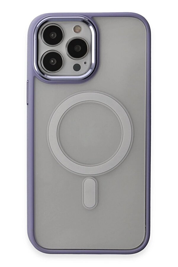 İphone 15 Pro Max Kılıf Room Magneti̇csafe Si̇li̇kon - Li̇la - Dropx8517-2626