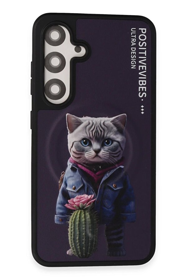 Samsung Galaxy S24 Fun Magsafe Kapak - Deri̇n Mor - Dropx6268-1907
