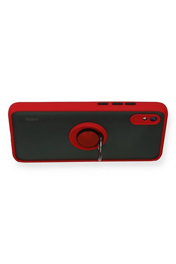 Xi̇aomi̇ Redmi̇ 9A Kılıf Montreal Yüzüklü Si̇li̇kon Kapak - Kırmızı - Dropx6330-6796