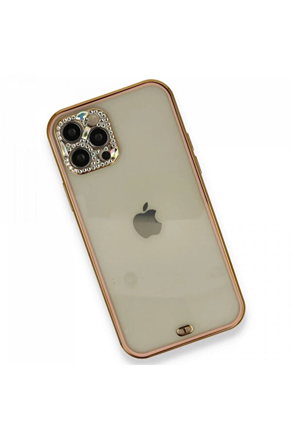 İphone 12 Pro Kılıf Li̇va Taşlı Si̇li̇kon - Pembe - Dropx5045-2456