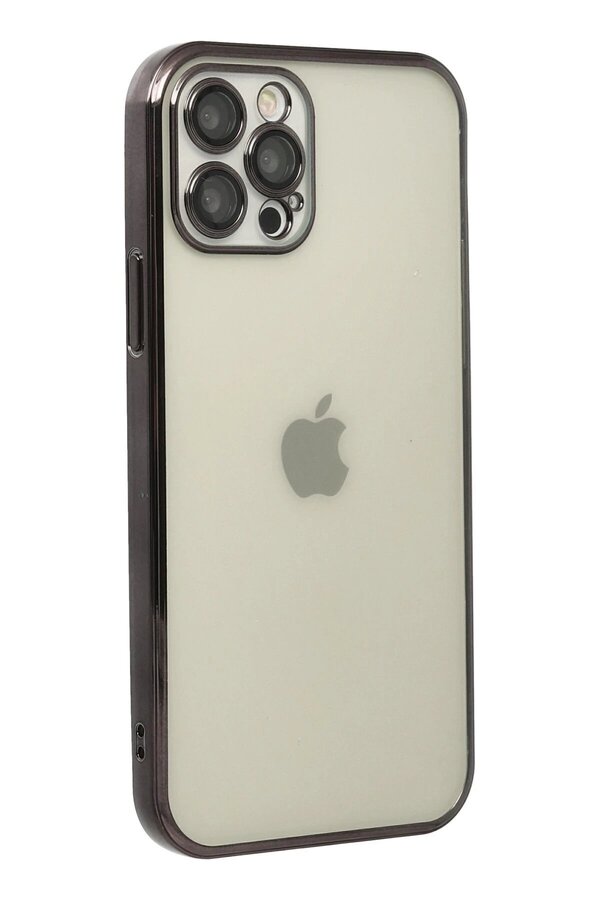İphone 12 Pro Max Kılıf Lensli̇ Si̇li̇kon - Si̇yah - Dropx7248-1694