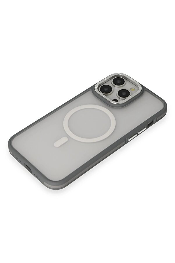 İphone 14 Pro Max Kılıf Rocky Magsafe Kapak - Gümüş - Dropx1216-9654
