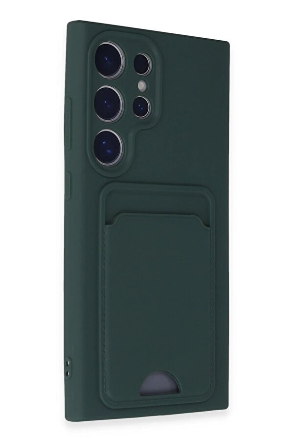 Samsung Galaxy S24 Ultra Kılıf Kelvi̇n Kartvi̇zi̇tli̇ Si̇li̇kon - Koyu Yeşi̇l - Dropx6413-4671