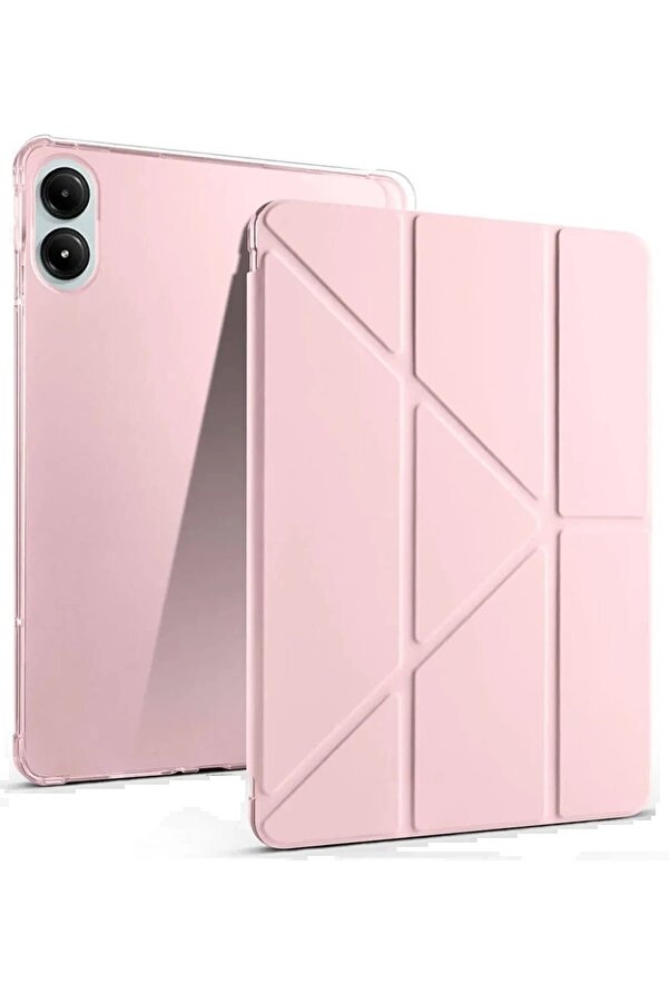 Xi̇aomi̇ Redmi̇ Pad Pro 12.1 Kılıf Kalemli̇kli̇ Mars Tablet Kılıfı - Rose Gold - Dropx6581-3173
