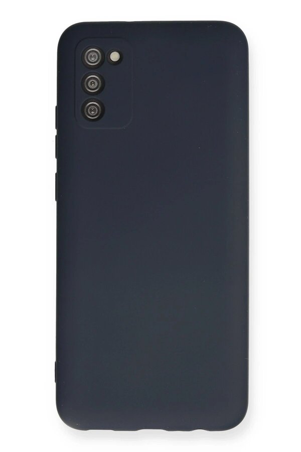 CepteToptan Samsung Galaxy A03S Kılıf Nano içi Kadife Silikon - Lacivert - DROPX3240-8716