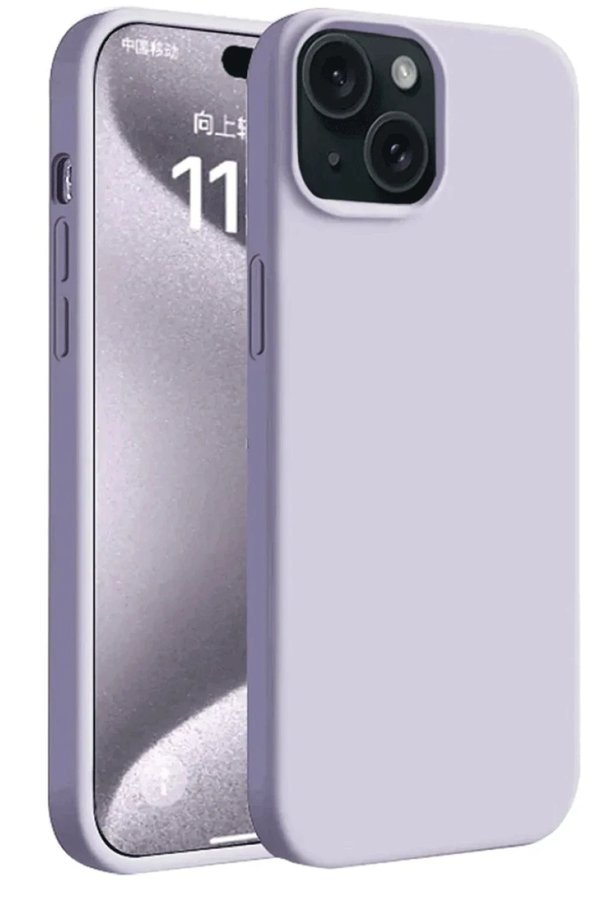 CepteToptan iPhone 15 Kılıf First Silikon - Lila - DROPX1790-1420