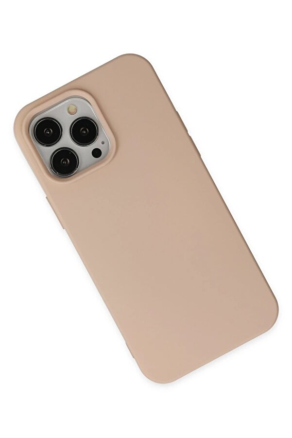 İphone 14 Pro Kılıf Nano İçi̇ Kadi̇fe Si̇li̇kon - Pudra - Dropx2447-2716